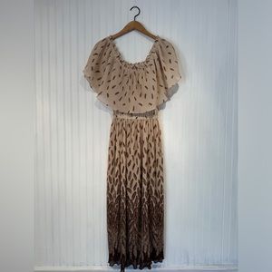 COPY - Beautiful Vintage Butterfly Pattern Pleated Dress